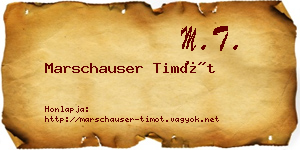 Marschauser Timót névjegykártya